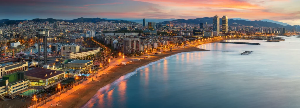 vista aerea de las playas de barcelona