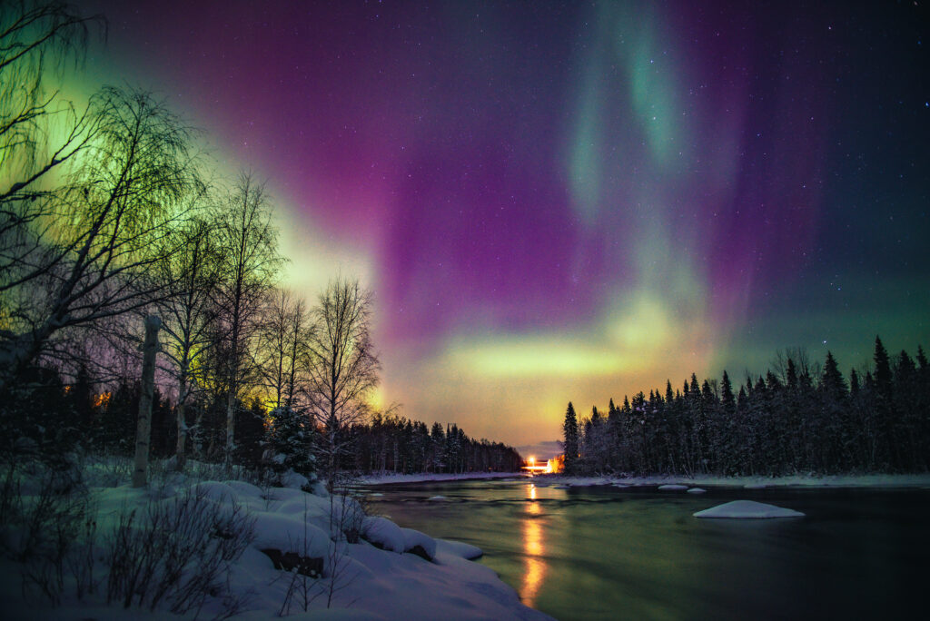 Aurora en Rovaniemi, Laponia Finlandia