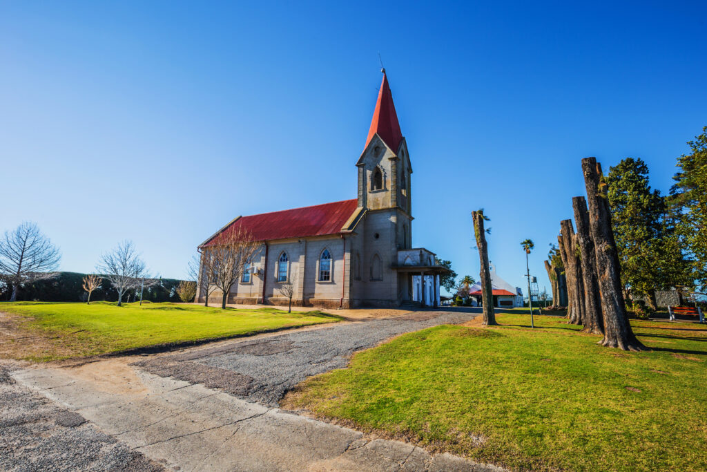 Iglesia en la localidad de Nueva Helvecia, Uruguay.